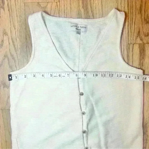 Madewell Women’s Texture & Thread Button Up Tie Front Tank Top in Cream Size XS - Picture 7 of 9